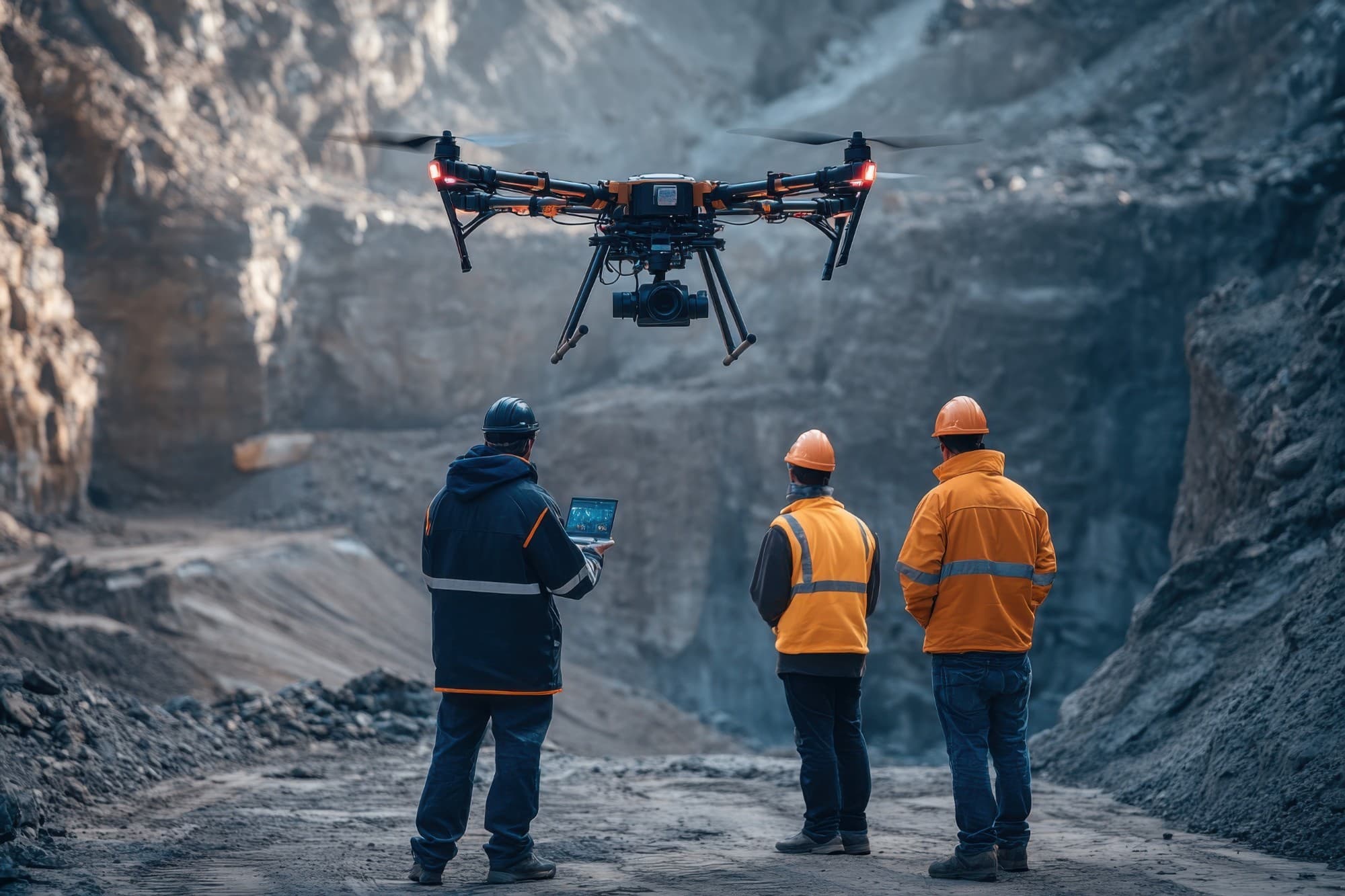 eVTOL drone in flight